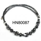 Barbell Shape Beads Semi preicous Hematite Necklace